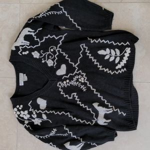 Vintage Rebecca Stone Embroidered Knit Sweater